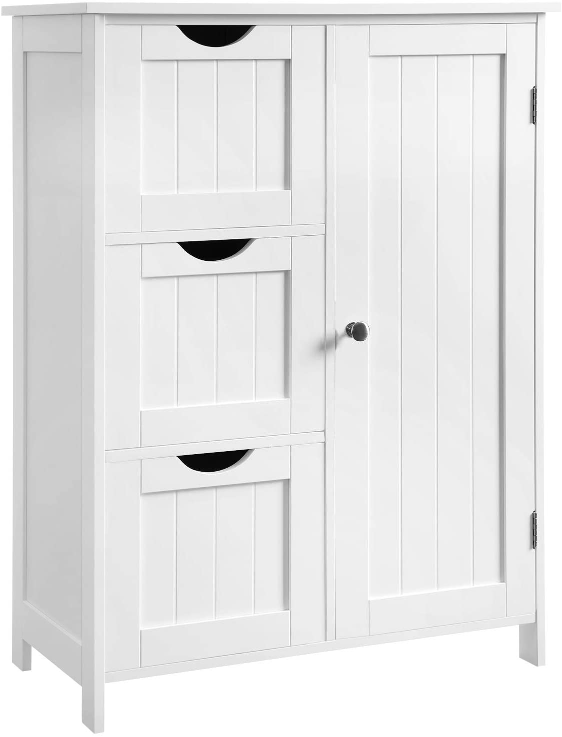 Bathroom Storage Cabinet, Floor Cabinet with 3 Large Drawers and 1 Adjustable Shelf, 60 x 30 x 81 cm, White BBC49WT RAW58.dk 