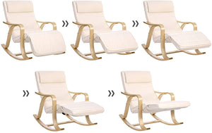 Gyngestol med justerbar fodstøtte, beige Gyngestole Vasagle 