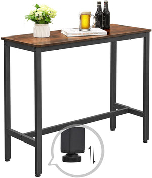 Bar Table, Narrow Rectangular Bar Table, Kitchen Table, Pub Dining High Table, Sturdy metal Frame, 100 x 40 x 90 cm, Easy Assembly, Industrial Design, Rustic Brown LBT10X RAW58.dk 