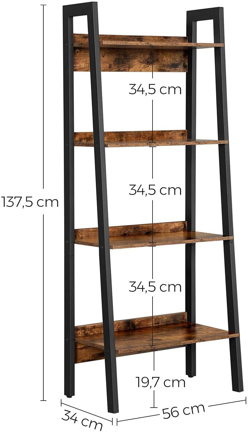 Ladder Shelf, 4-Tier Home Office Bookshelf RAW58.dk 