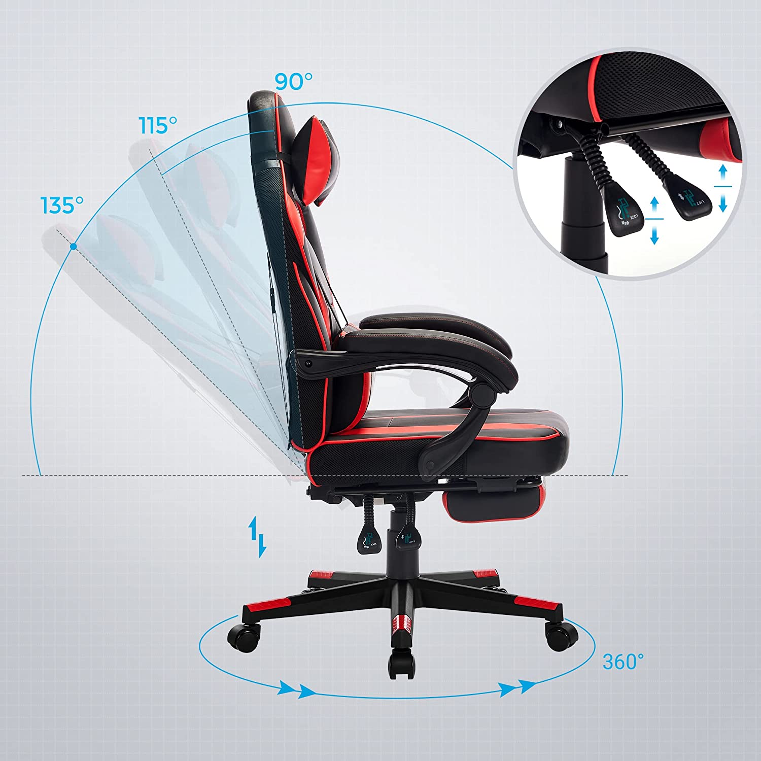 Racing Gaming Chair, Adjustable Office Chair RAW58.dk 