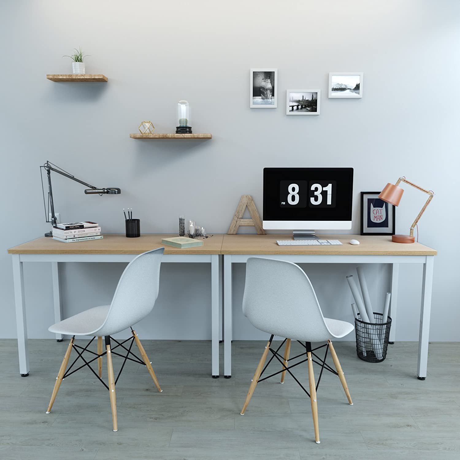 Skriveborde, studiebord, stabilt skrivebord, stort spilbord, 120 x 60 x 76 cm Skriveborde Vasagle 