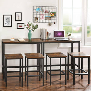 Bar Table, Narrow Rectangular Bar Table, Kitchen Table, Pub Dining High Table, Sturdy metal Frame, 100 x 40 x 90 cm, Easy Assembly, Industrial Design, Rustic Brown LBT10X RAW58.dk 
