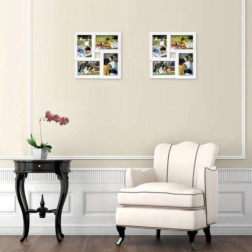 Fotoramme til 4 billeder, hvid Fotorammer Vasagle 