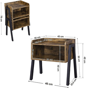Natbord i industriel stil Sofaborde Vasagle