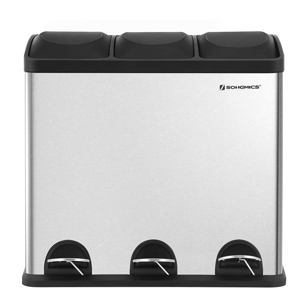 Large Geruchsdichter Waste Bin Waste Bin Rubbish Sorting System 54 L with Inner Stainless Steel Pedal Bin LTB54L RAW58.dk