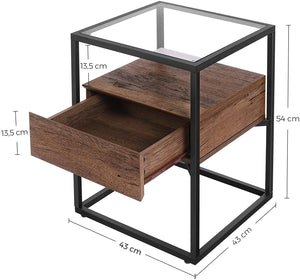 Glass table with drawer RAW58.dk