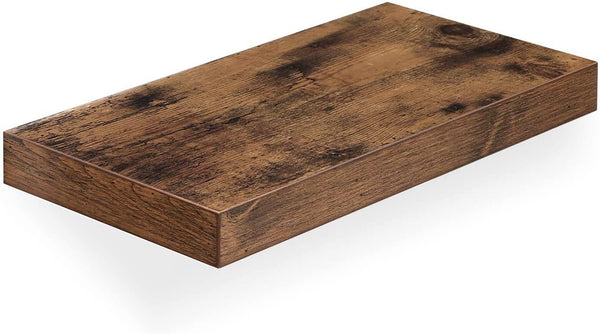 Floating Shelf, Wall Shelf for Photos, Decorations, in Living Room, Kitchen, Hallway, Bedroom, Bathroom, Rustic Brown LWS24BX RAW58.dk 