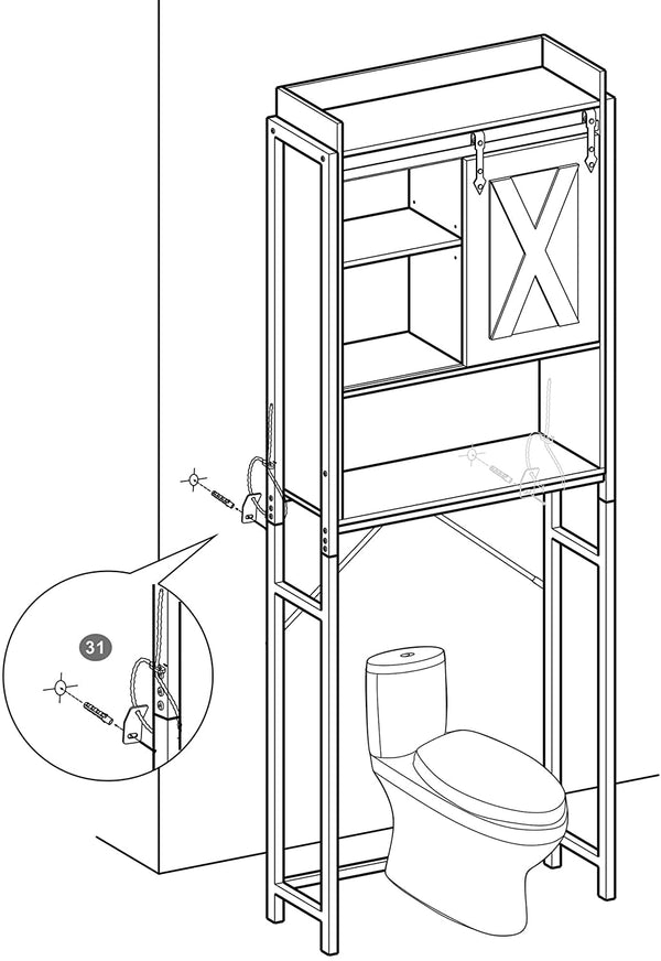 Over-the-Toilet Storage, Bathroom Oragniser Rack RAW58.dk 