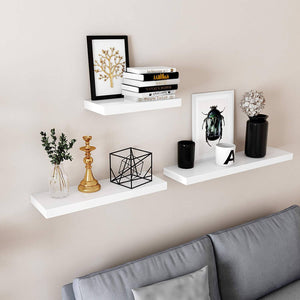 Floating Shelf, Wall Shelf for Photos, Decorations, in Living Room, Kitchen, Hallway, Bedroom, Bathroom, White LWS28WT RAW58.dk 