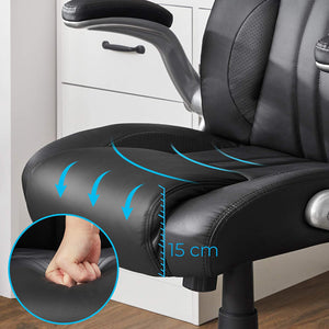 office chair, ergonomic swivel chair, with folding armrests, nylon star base, carrying capacity 150 kg, black OBG65BK RAW58.dk 