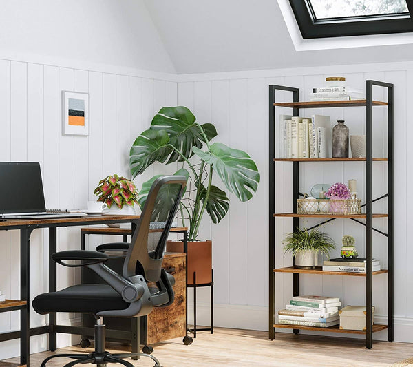 5-Tier Storage Rack, Bookshelf with Steel Frame RAW58.dk 