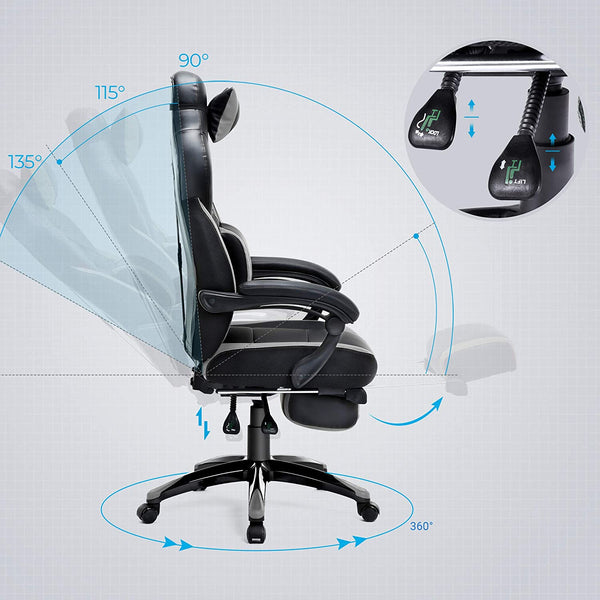 Executive Office Chair, Ergonomic, Black, gråOBG77BG RAW58.dk 