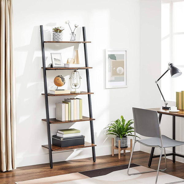 Industrial Ladder Shelf, 5-Tier Bookshelf Rack RAW58.dk 