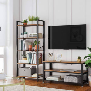 5-Tier Storage Rack, Bookshelf with Steel Frame RAW58.dk 