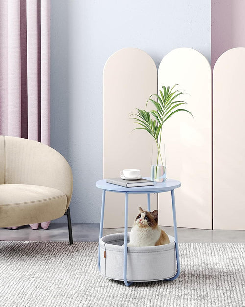 William senge- og sidebord - Blå/lyseblå kurv