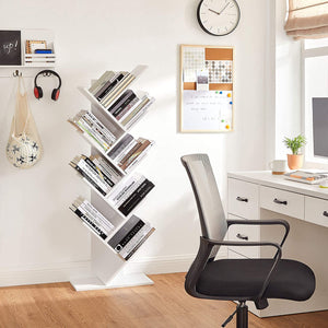 8-Tier Bookcase Shaped Bookcase Tree Wooden Bookcase for Living Room, Office, White LBC11WTV1 RAW58.dk 