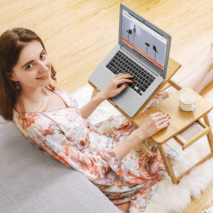 Adjustable Laptop Table Folding Lapdesk PC Desktop Notebook Stand Sofa Desk Bamboo Bed Tray with Drawer LLD002 RAW58.dk