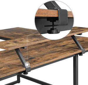 Computer Desk, L-Shaped Writing Workstation, Industrial Corner Desk With Monitor Stand RAW58.dk 