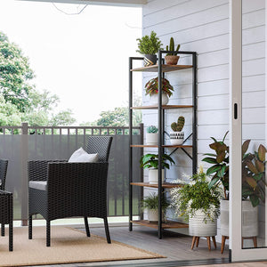 5-Tier Storage Rack, Bookshelf with Steel Frame RAW58.dk 