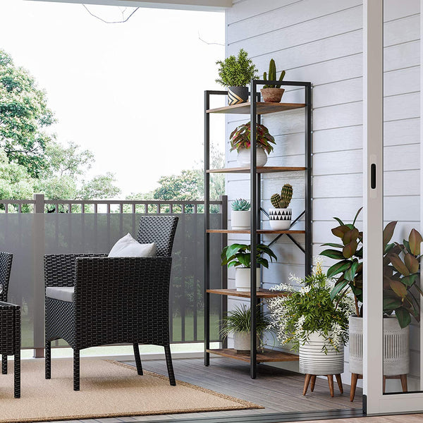 5-Tier Storage Rack, Bookshelf with Steel Frame RAW58.dk 