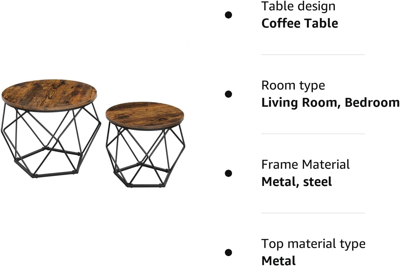 Sofia sengebord/sofabord/sidebord - 2 stk.