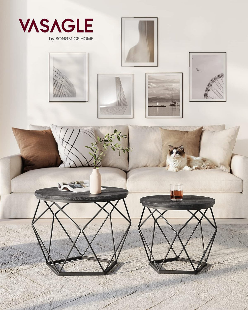 Andrea sengebord/sofabord/sidebord - 2 stk.