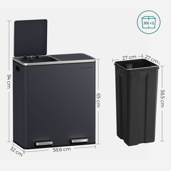Paris skraldespand | 2*30 L Skraldespande Vasagle