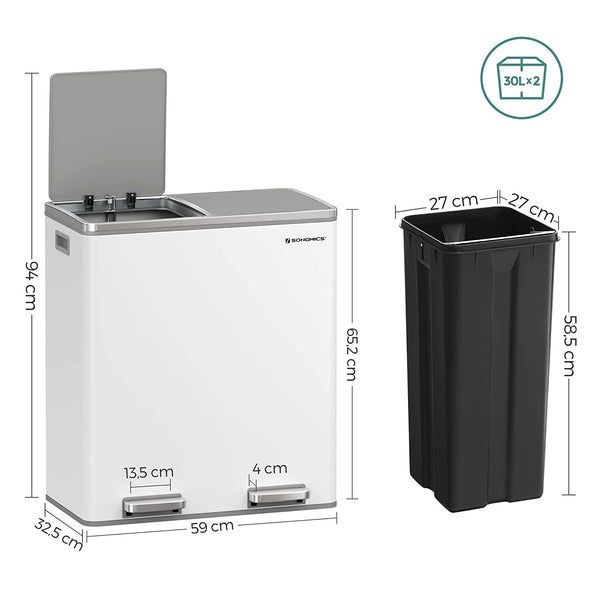Madrid skraldespand | 2*30 L Skraldespande Vasagle