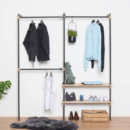 Tøjstativ LUCAS sort med hylder Tøjstativer RAW58