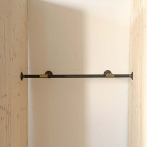 Bøjlestang MAJA sort Ophæng RAW58 0-50 cm Sort med messing samlinger